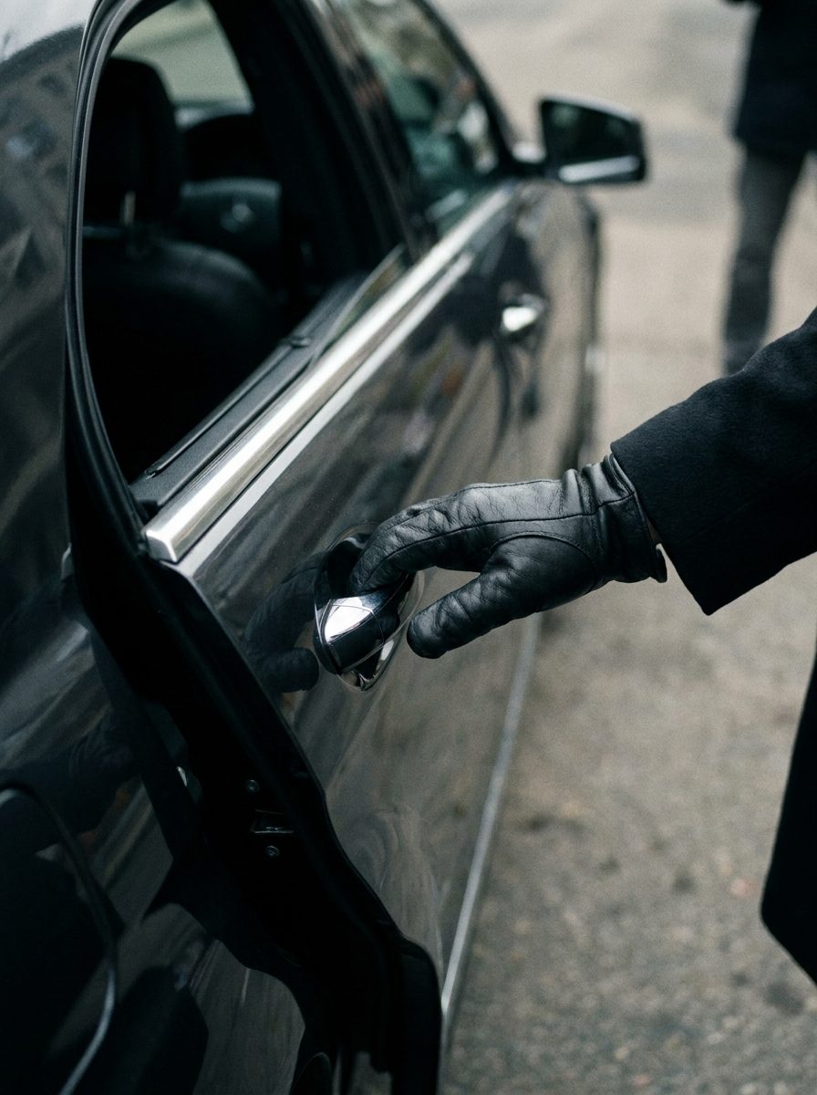 Chauffeur opening a car door