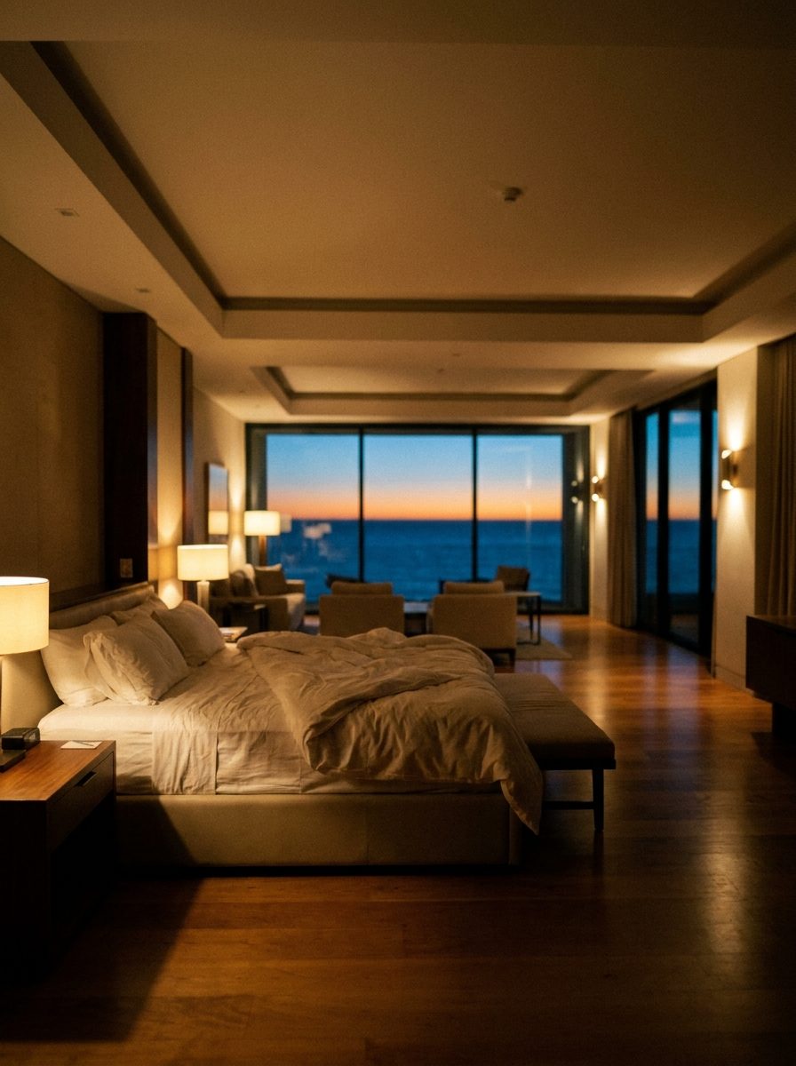 Master suite aboard a superyacht